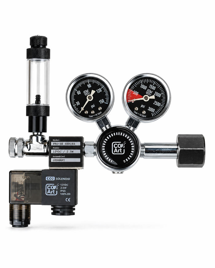 PRO-SE Series - Aquarium CO2-Druckminderer, zweistufig, mit integriertem Magnetventil